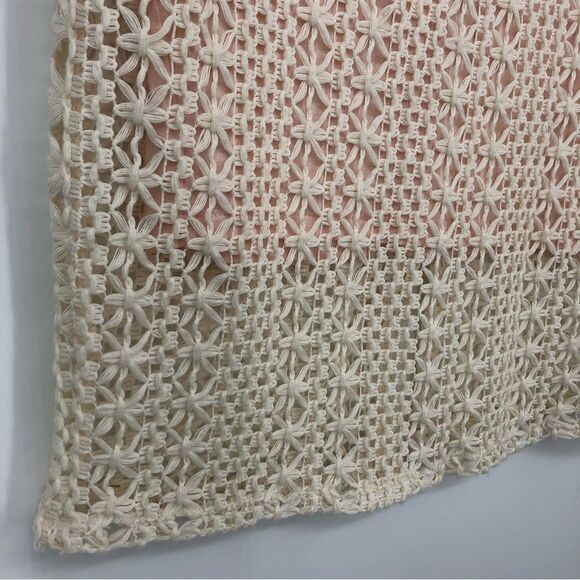 Free‎ People Pencil Skirt Womens 6 Cream Floral Crochet - Picture 5 of 14